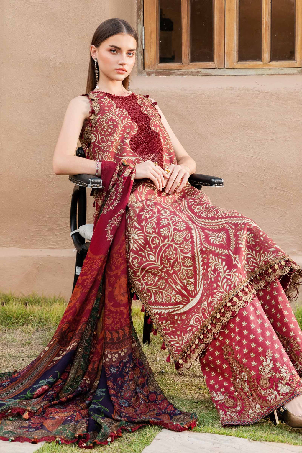 3PC Unstitched Digital printed Lawn-302