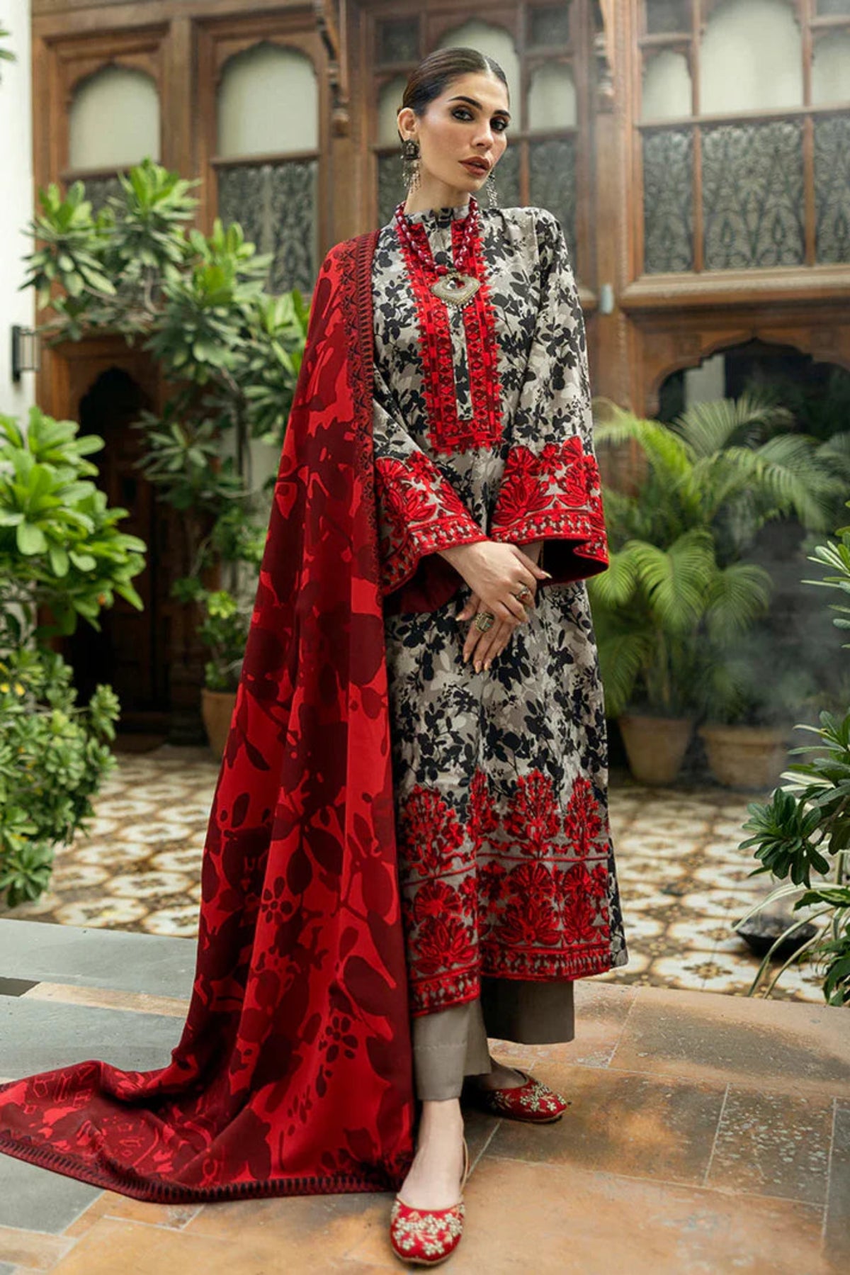 3PC Unstitched Digital printed Lawn-304
