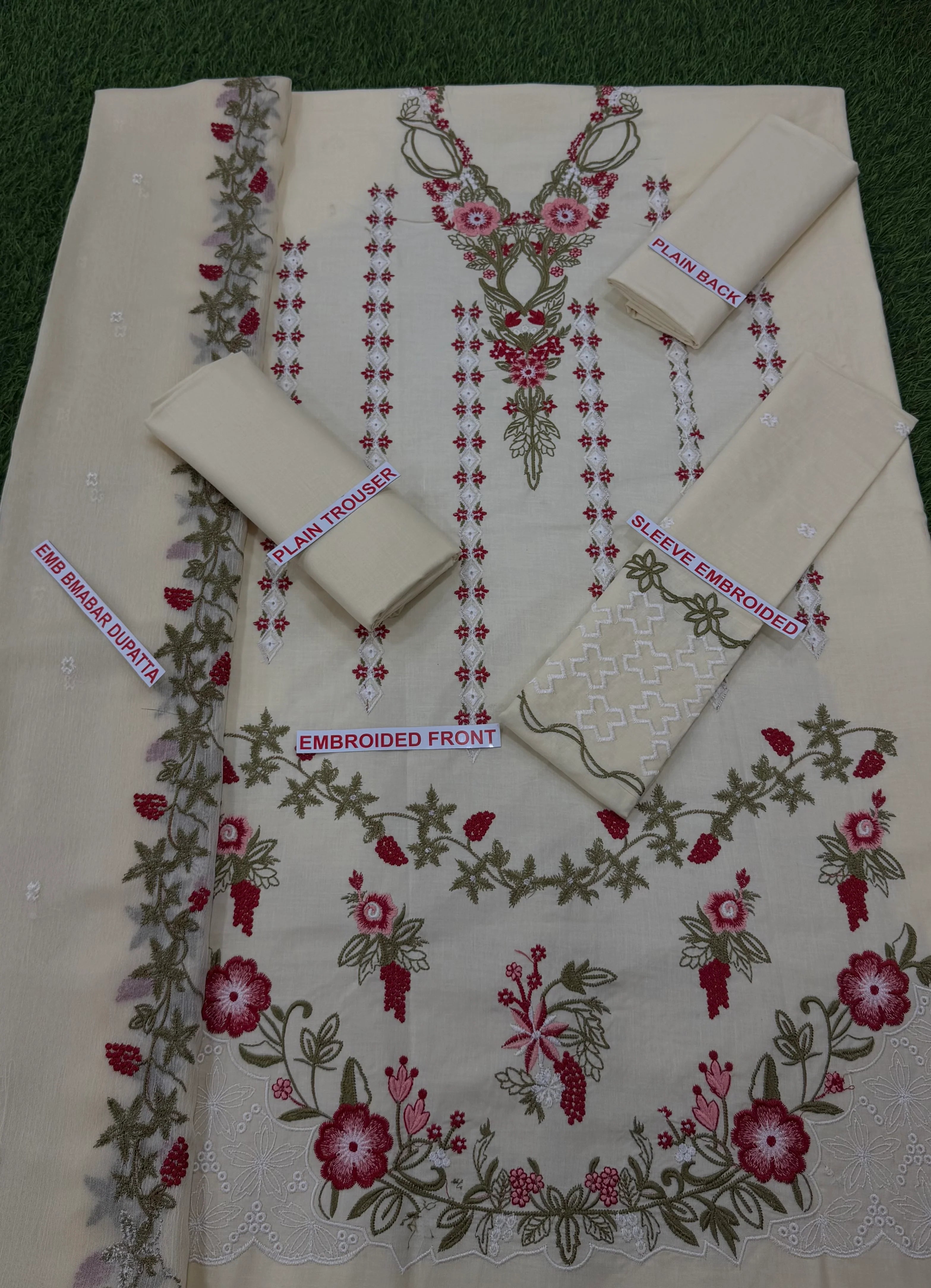 RANG RASIYA 3PC Lawn Embroidered with Voil Dupatta-6022