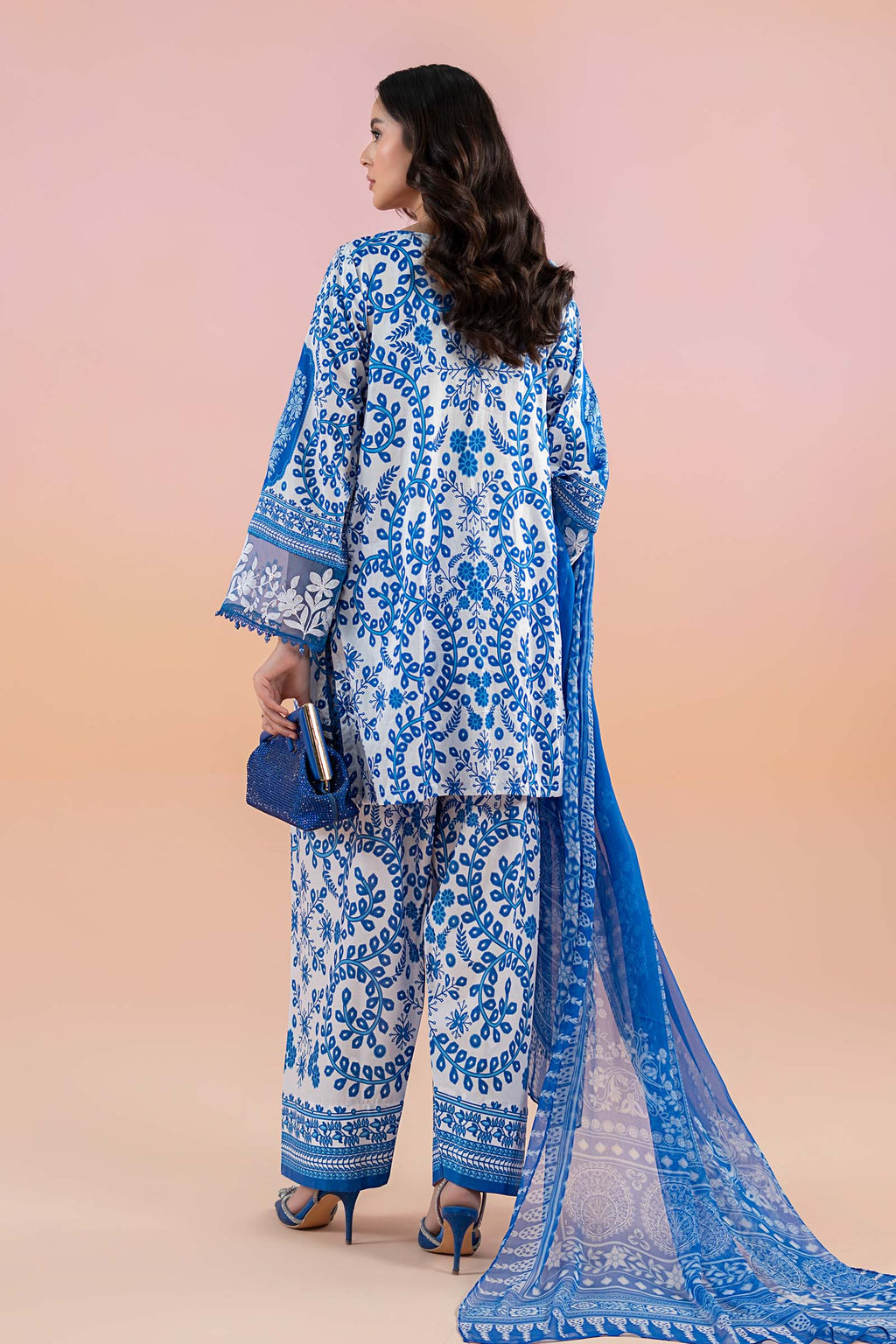 3PC Unstitched Digital printed Lawn-305