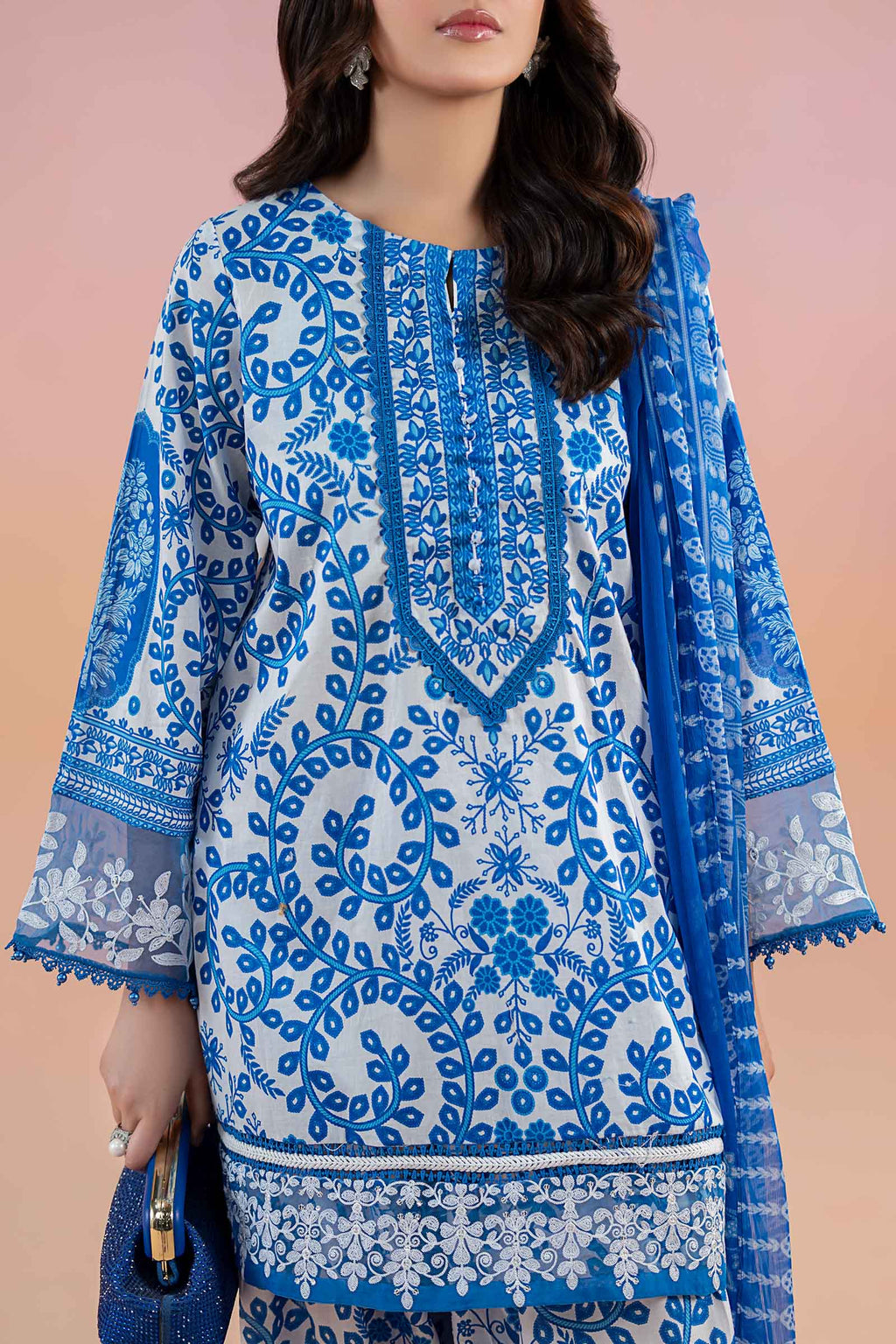3PC Unstitched Digital printed Lawn-305