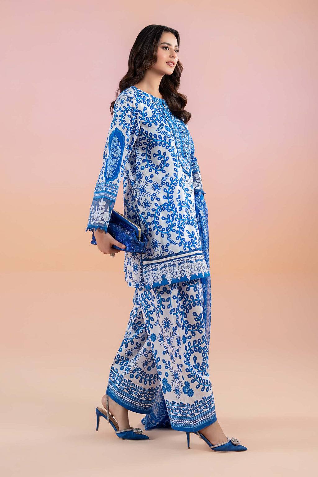 3PC Unstitched Digital printed Lawn-305