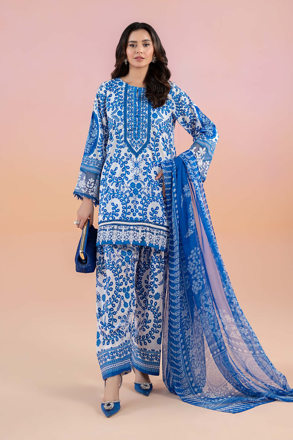 3PC Unstitched Digital printed Lawn-305