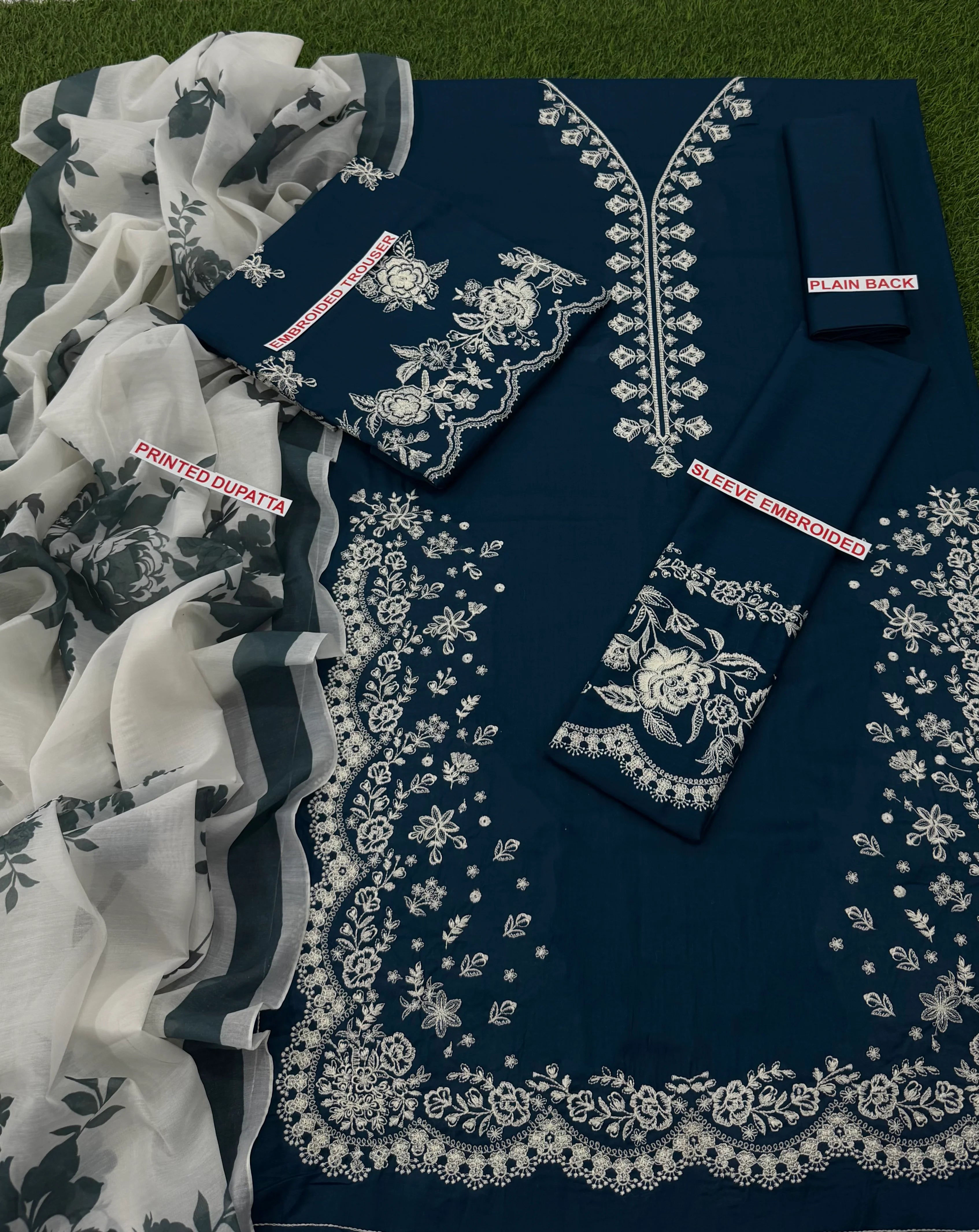 ZARA SHAHJAHAN 3PC lawn Embroidered suit with Lawn dupatta-6017