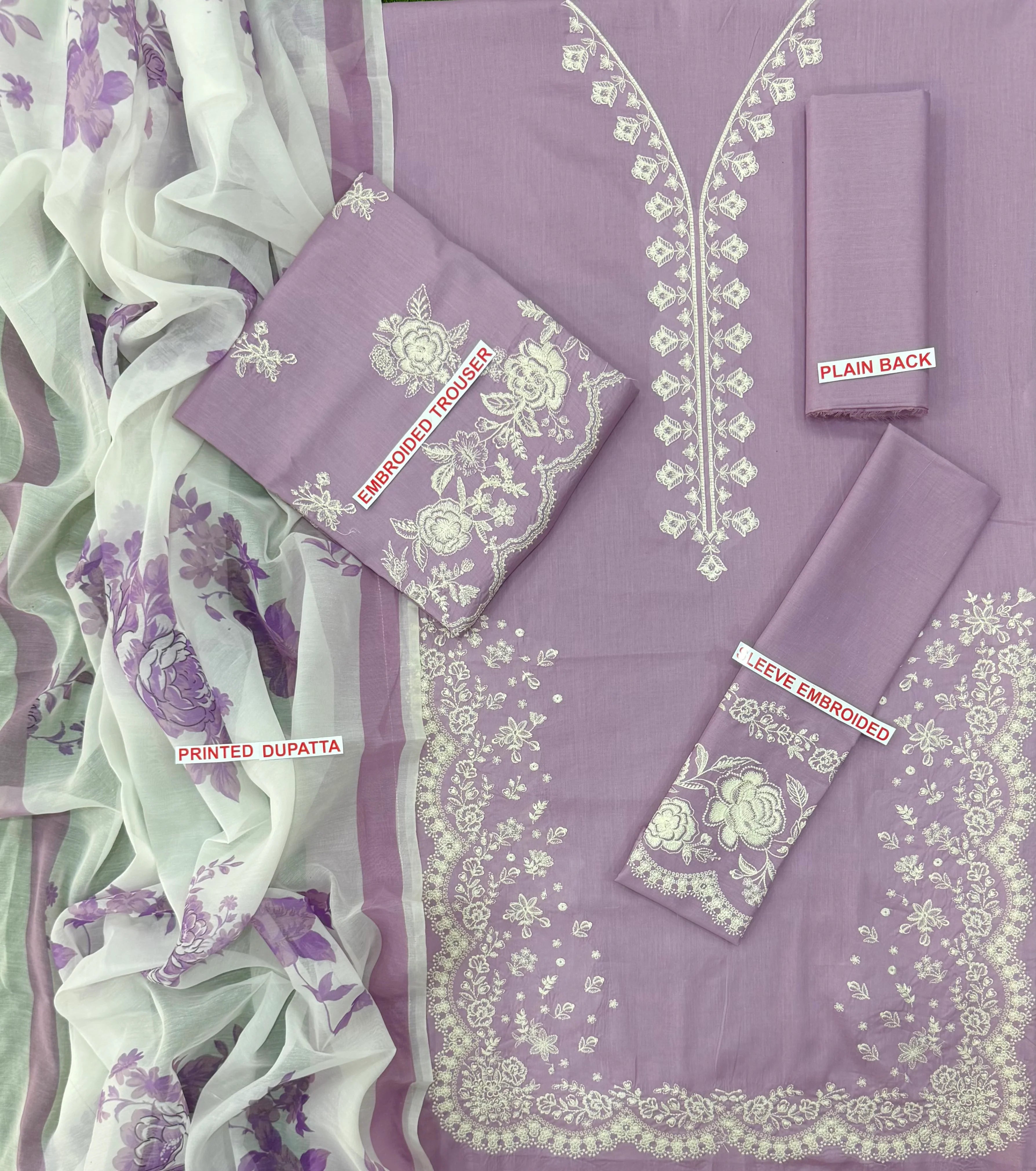ZARA SHAHJAHAN 3PC lawn Embroidered suit with Lawn dupatta-6024