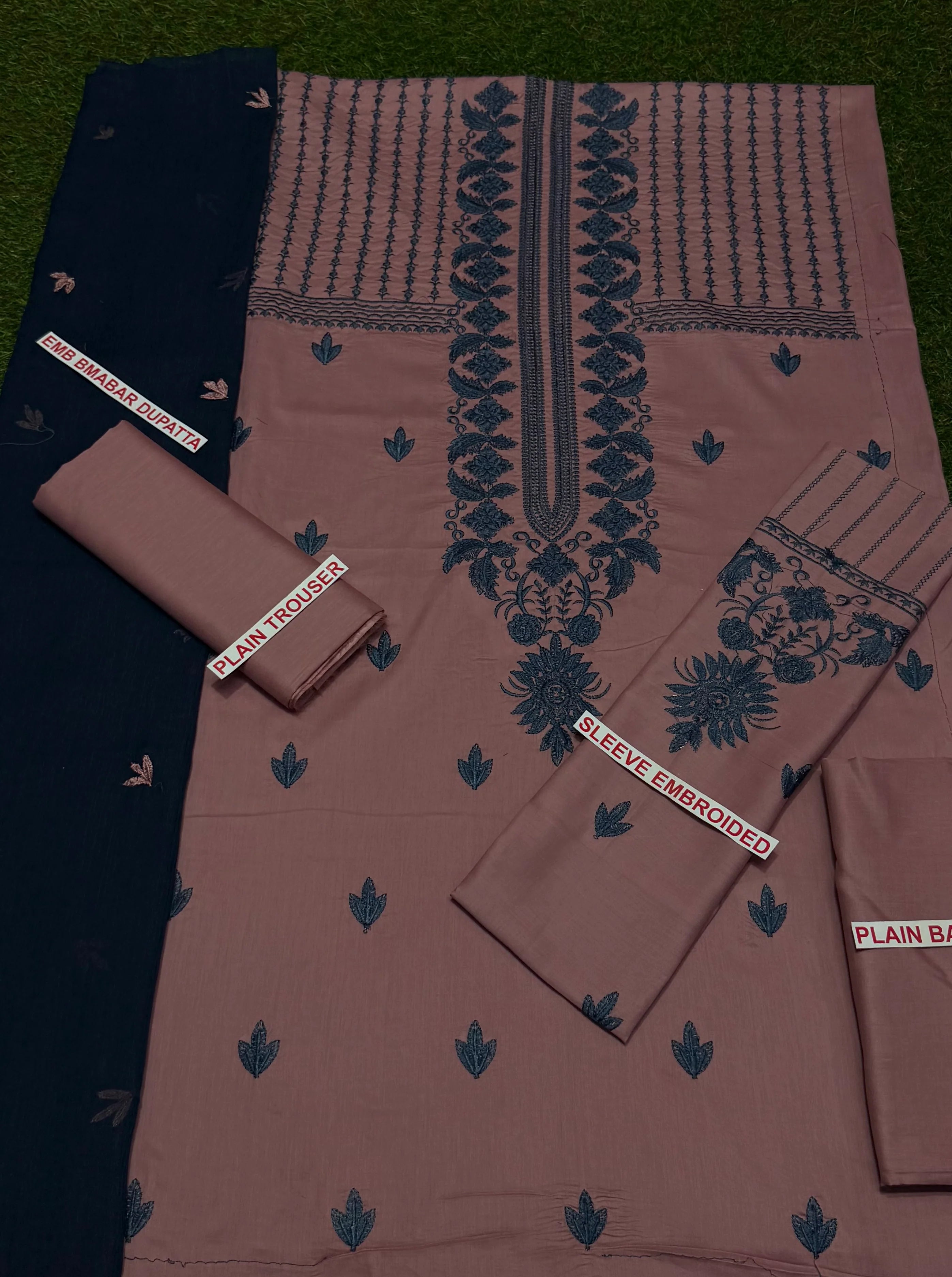 Asim Jofa 3PC Embroidered lawn with Bamber EMB Dupatta-6027