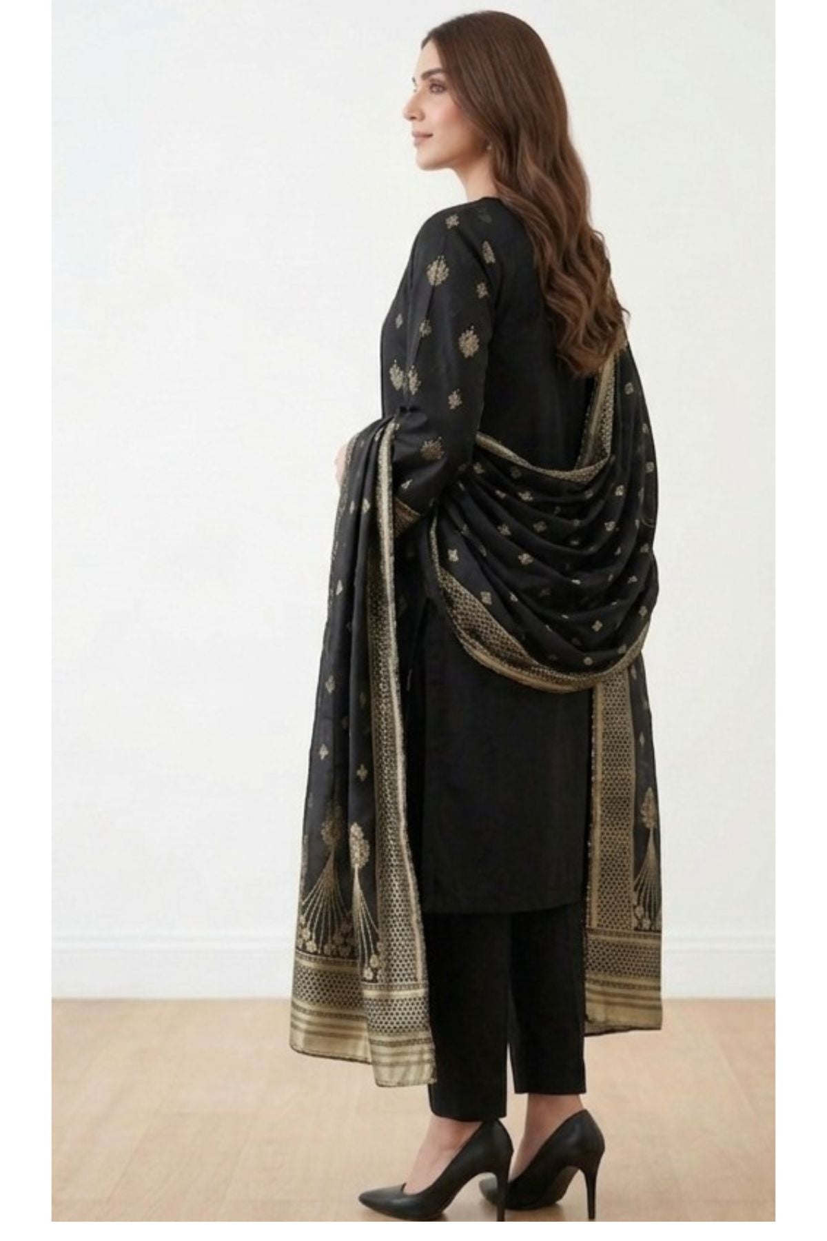Black-Jacquard 3-Piece