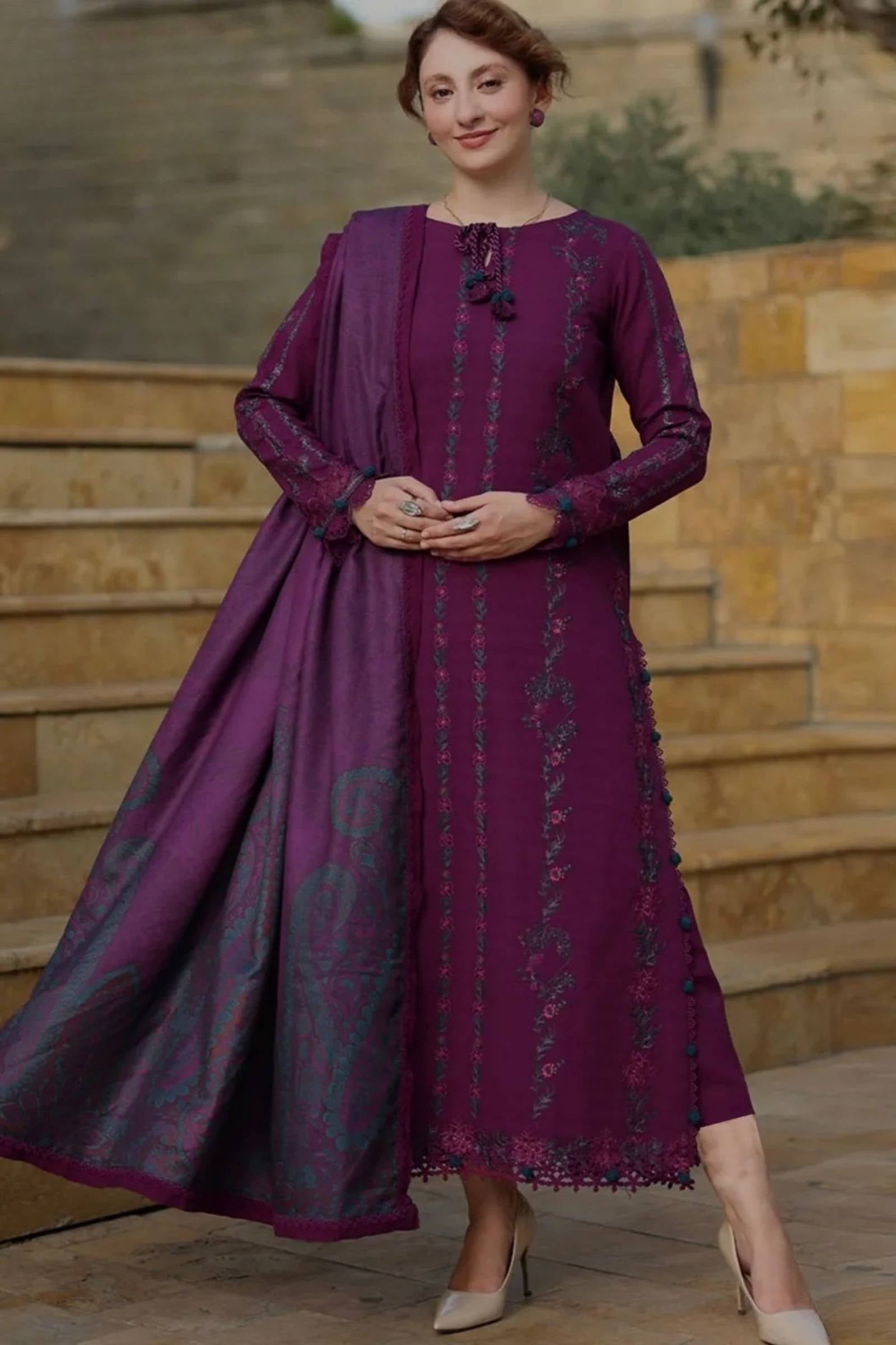 RANG RASIYA 3PC Lawn Embroidered with Voil Dupatta-6021