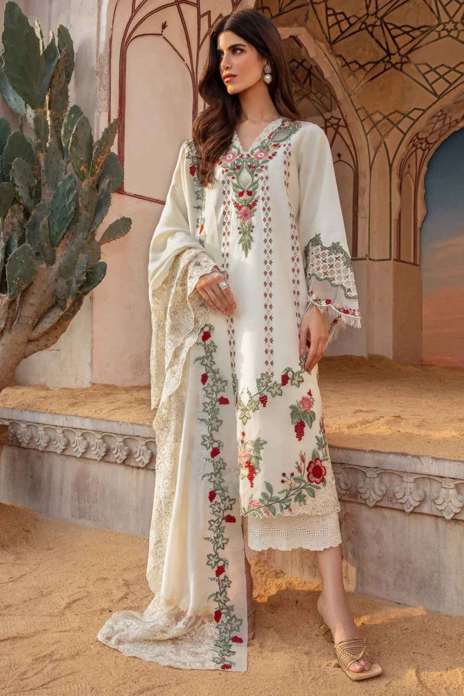 RANG RASIYA 3PC Lawn Embroidered with Voil Dupatta-6022