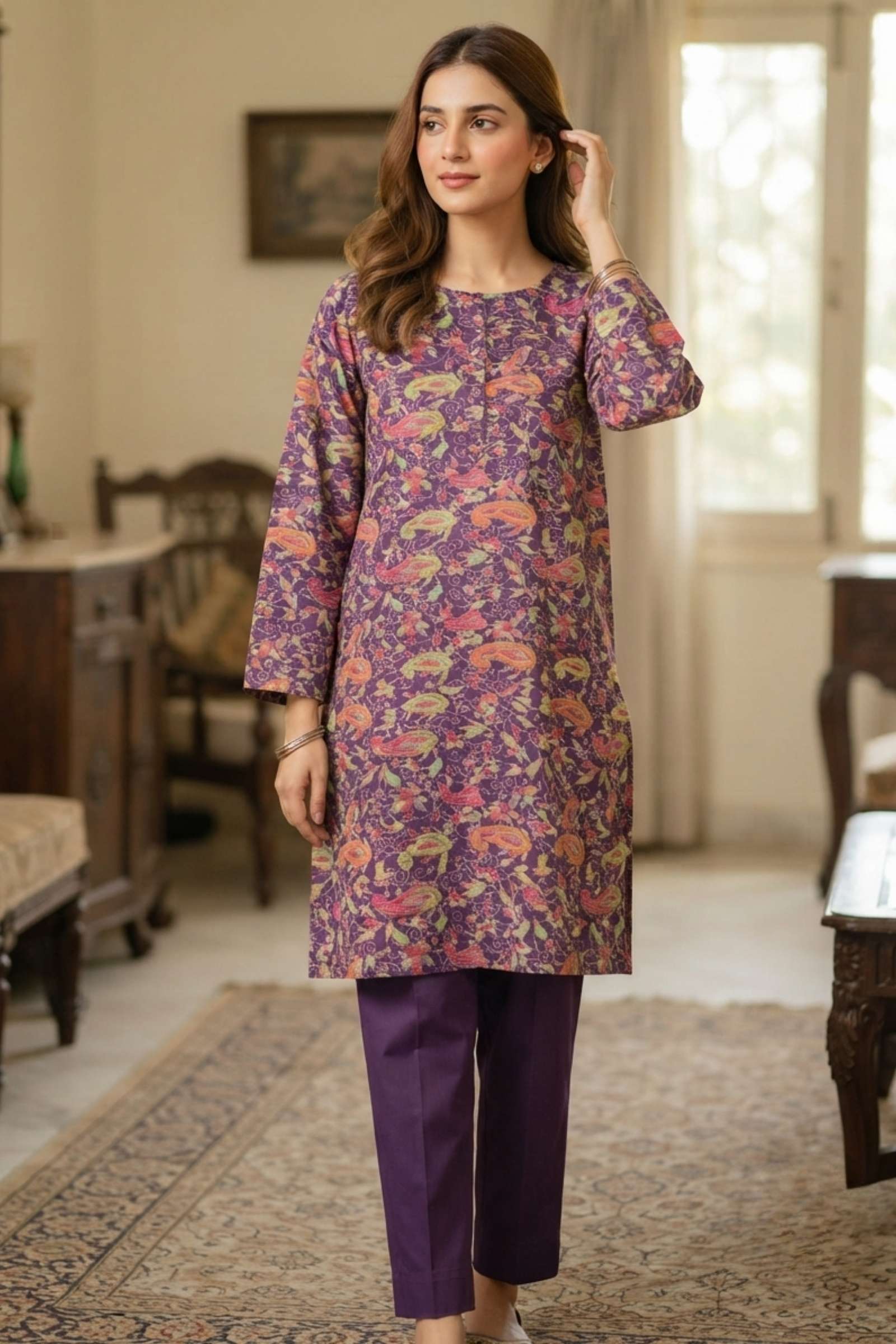 2PC pure lawn digital print - 214