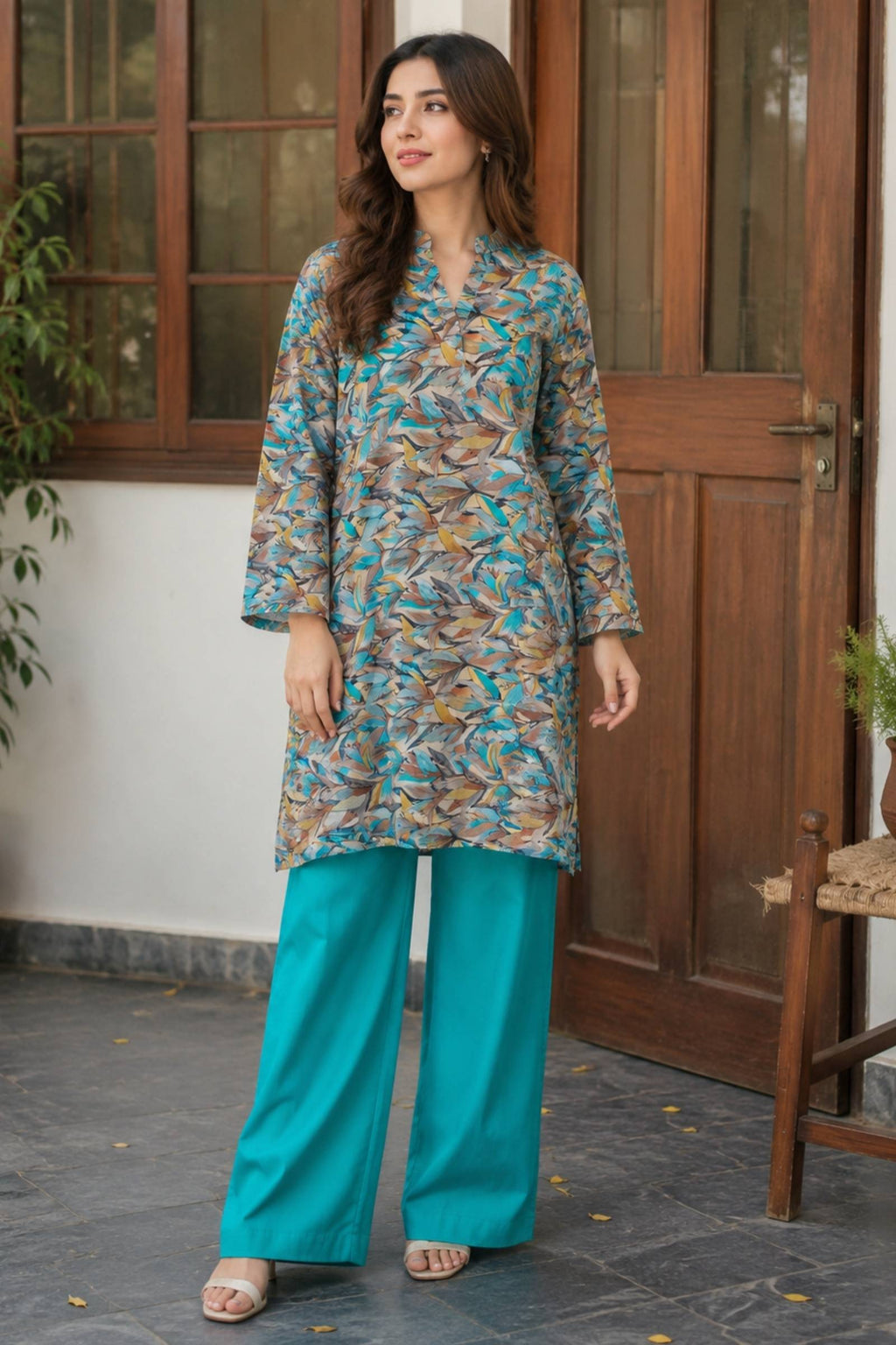 2PC pure lawn digital print - 201