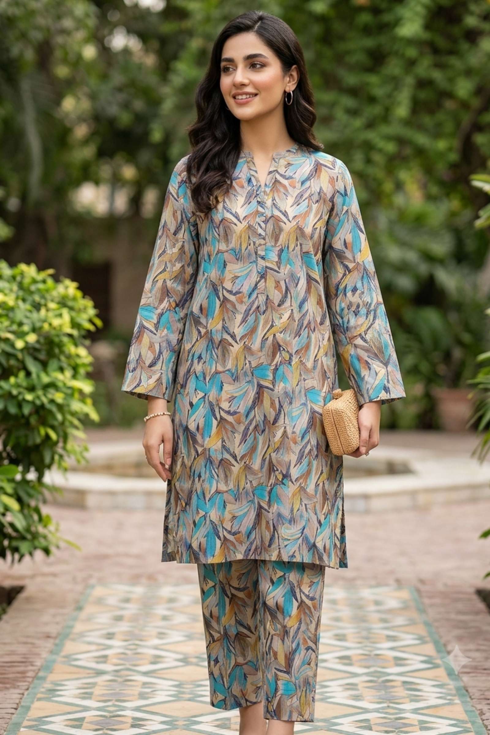 2PC Pure Digital print Lawn - 142