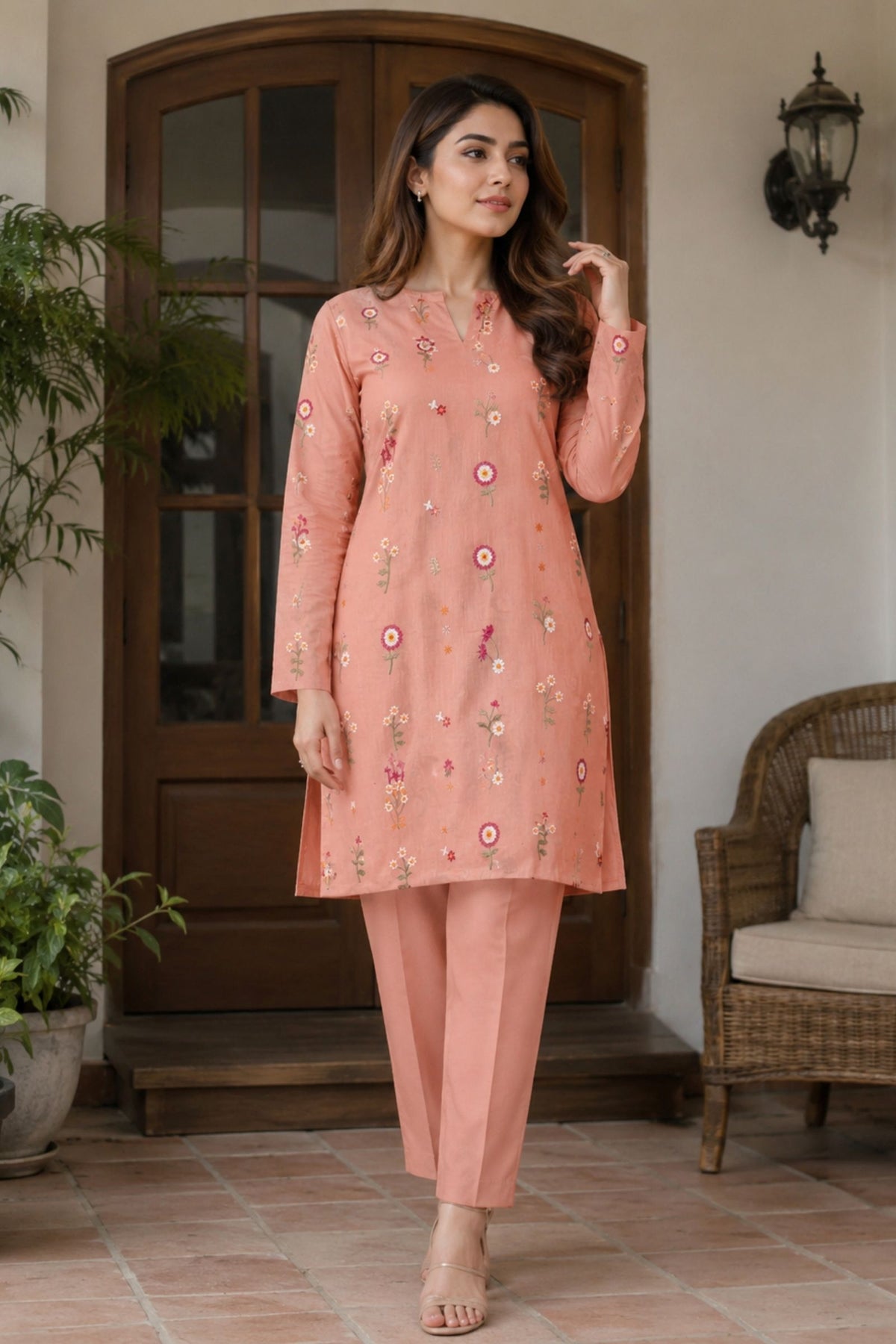 2PC Unstitched Embroidered Lawn - 416