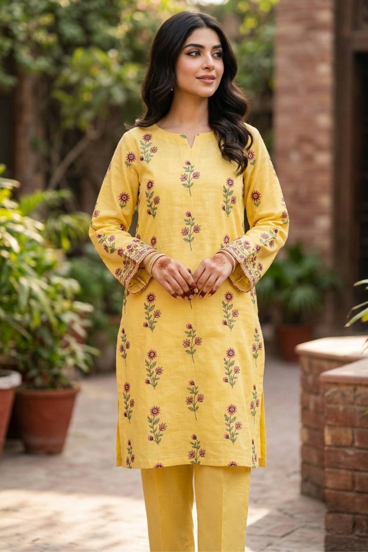 2PC Unstitched Embroidered Lawn - 415