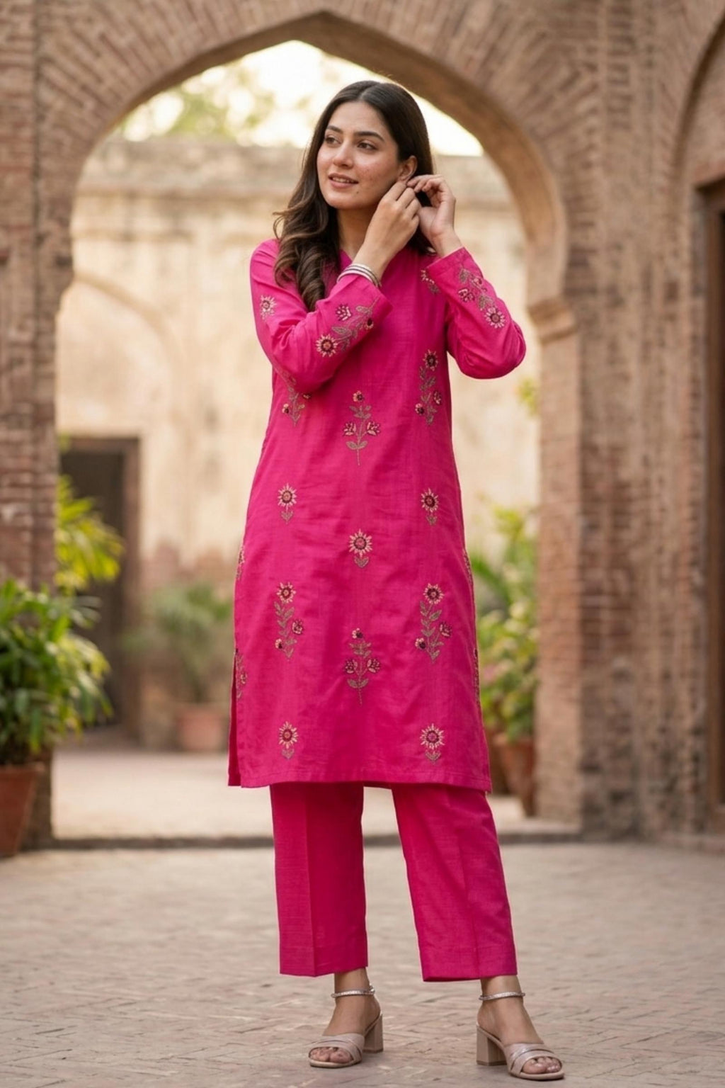 2PC Unstitched Embroidered Lawn - 411