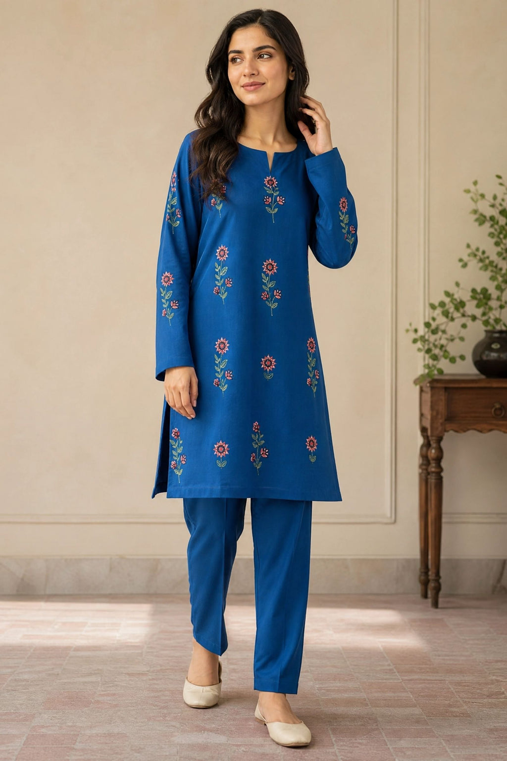 2PC Unstitched Embroidered Lawn - 410