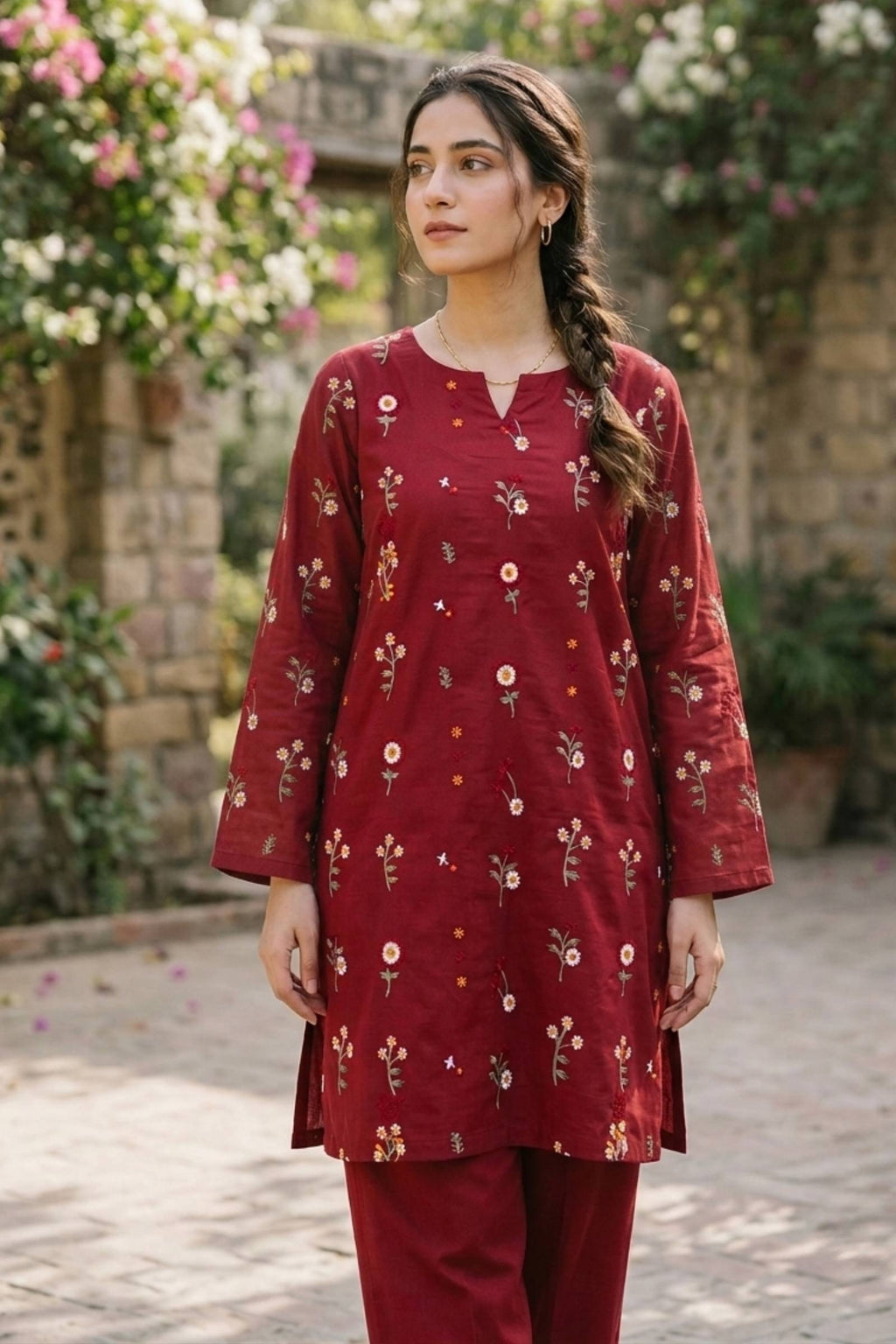 2PC Unstitched Embroidered Lawn - 409