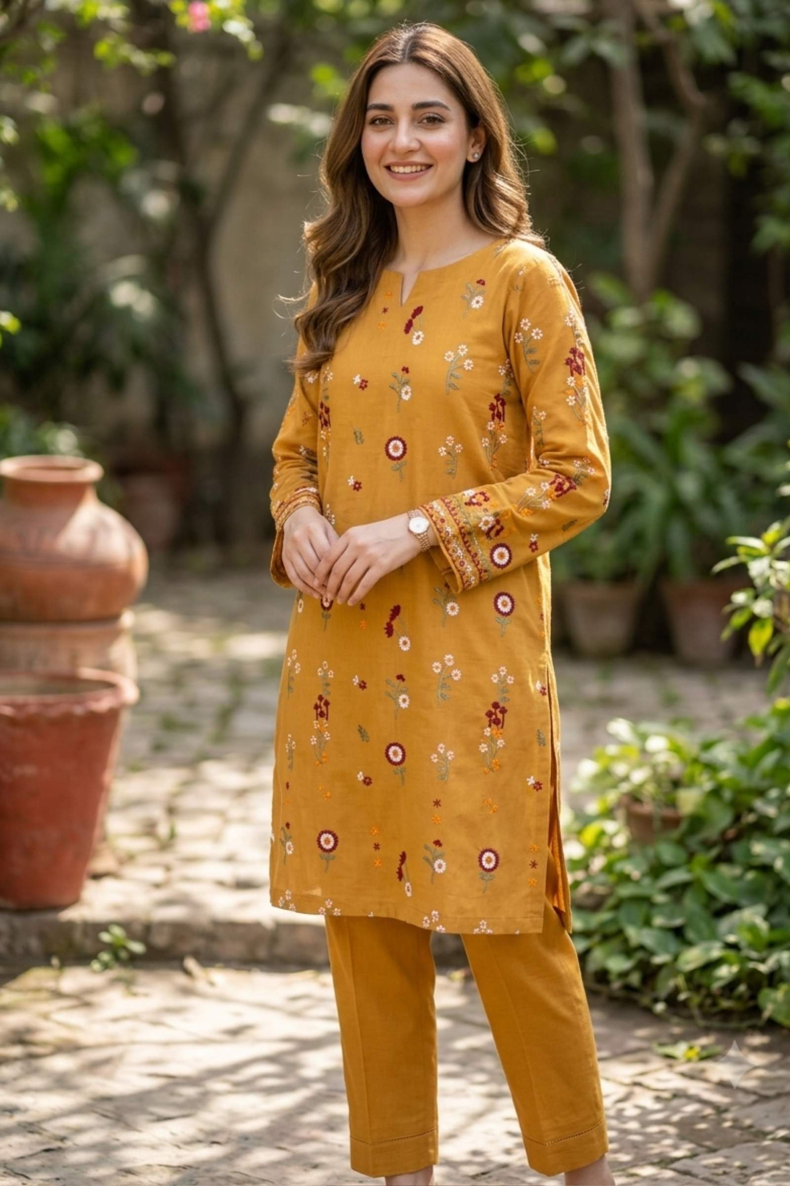 2PC Unstitched Embroidered Lawn - 408