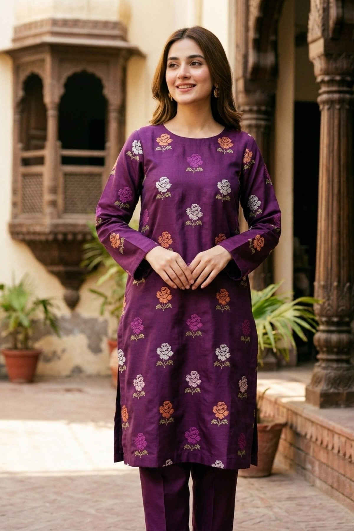2PC Unstitched Embroidered Lawn - 402
