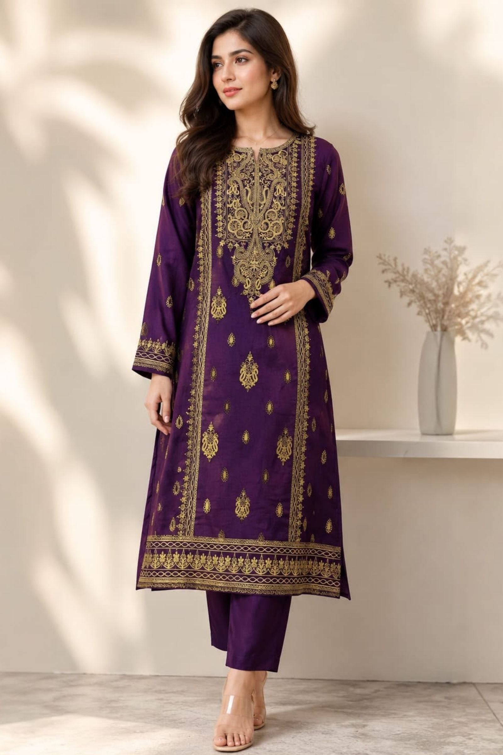 2PC Unstitched Embroidered Lawn - 420