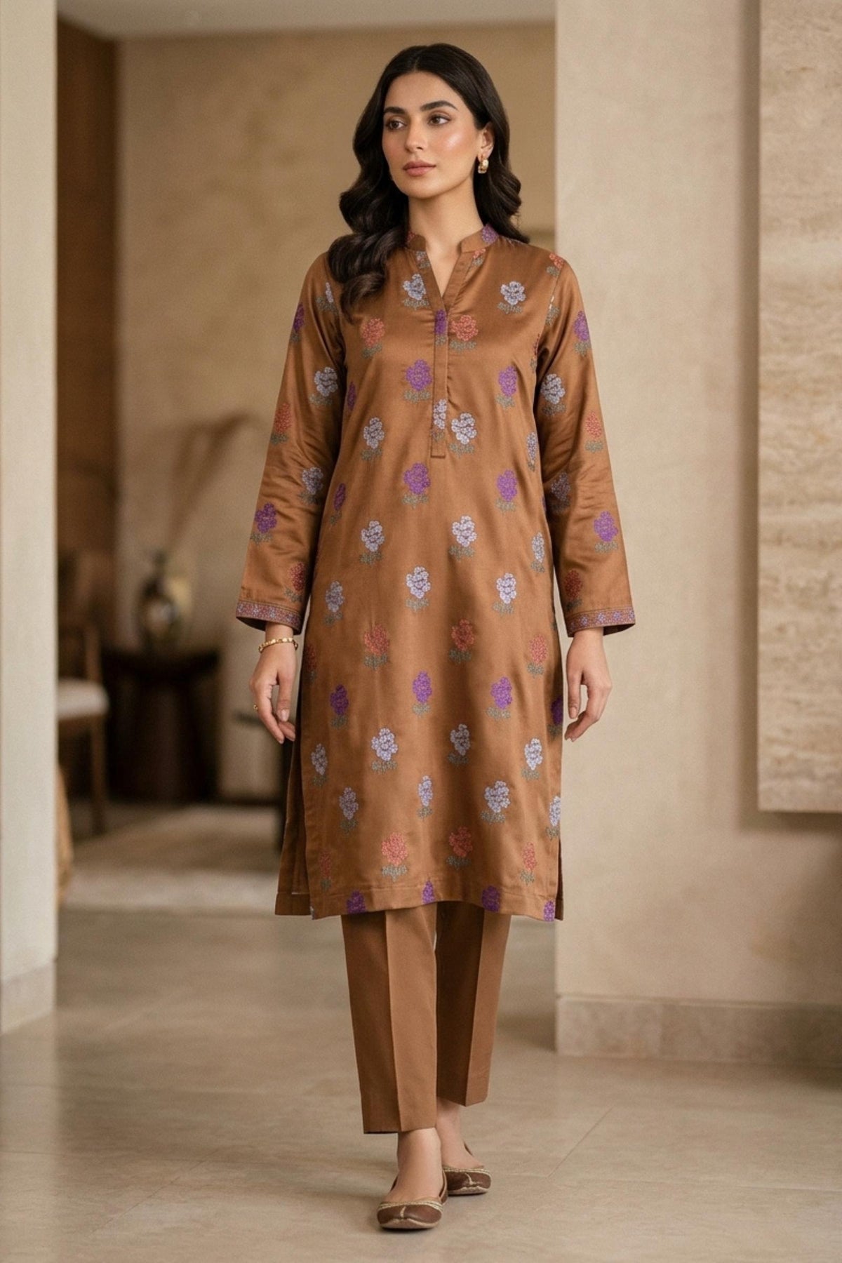 2PC Unstitched Embroidered Lawn - 425