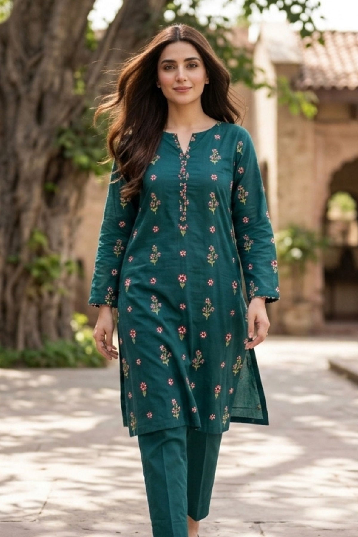2PC Unstitched Embroidered Lawn - 422