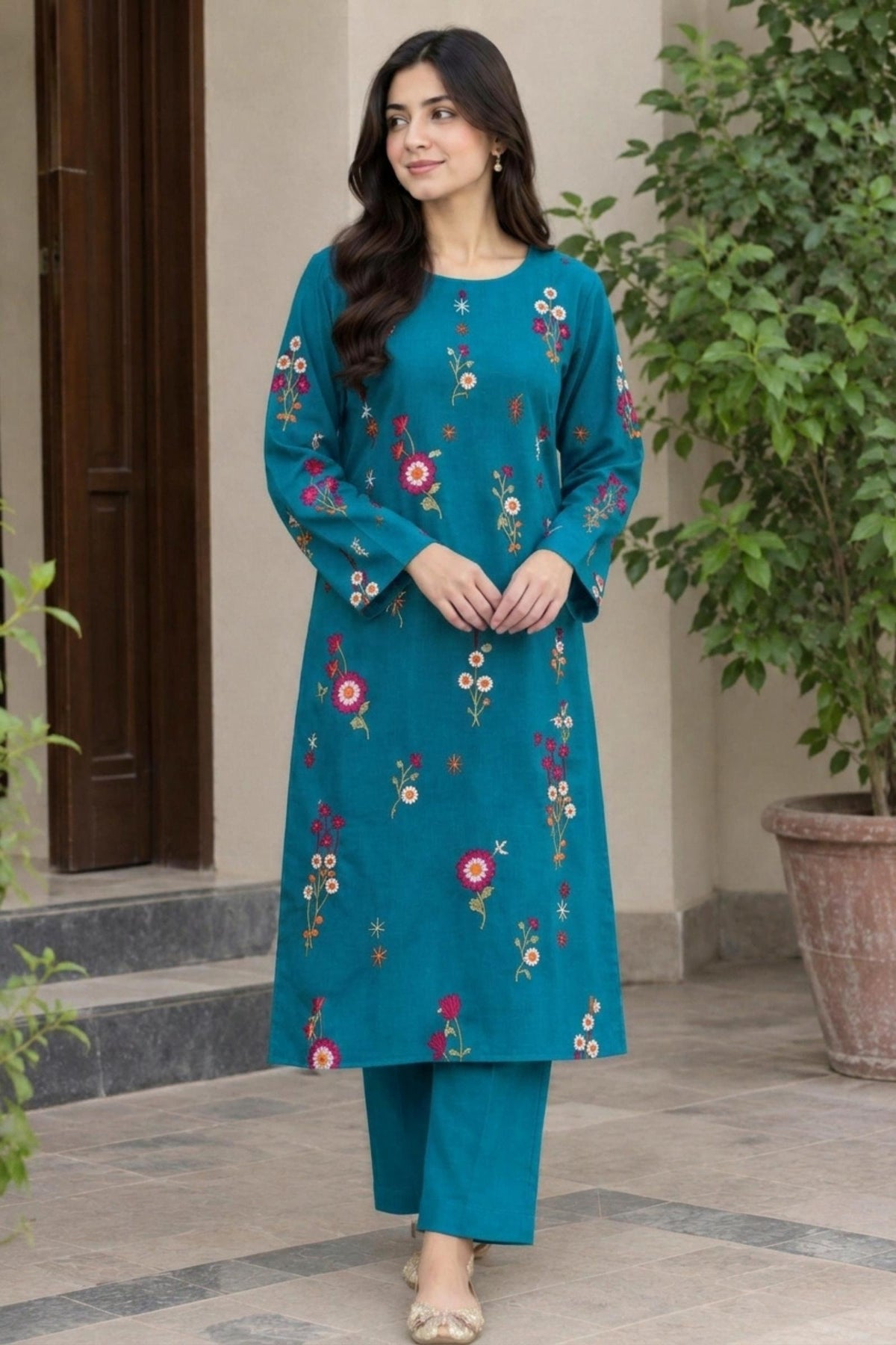 2PC Unstitched Embroidered Lawn - 432
